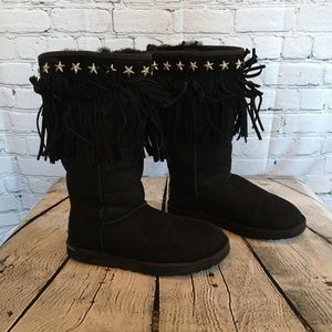 UGG & Jimmy Choo Classic Tall Sora Tassel Boots - Size: (7) *Pre-Owned*